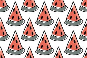 Pattern of sweet juicy pieces watermelon, watermelon slices with seed background, illustration eps 10 vector