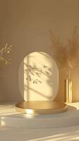 Podium stage gold display luxury premium shine rendering base photo