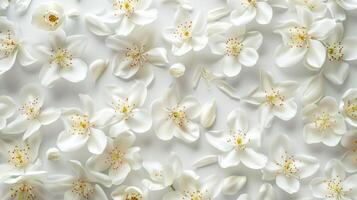 Jasmine flower pattern white color nature seamless for wallpaper print background photo