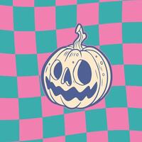 Halloween pumpkin with angry face expression vector