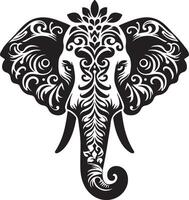 an elephant head with ornate patterns vector