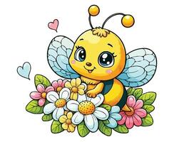 Baby Bees color on a white background vector