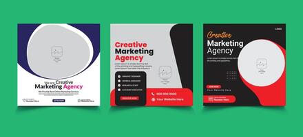 Digital marketing agency and corporate social media post or square banner template vector