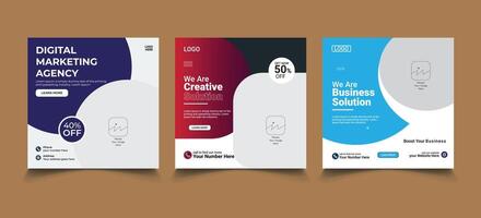 3 set Corporate business book cover design template vector