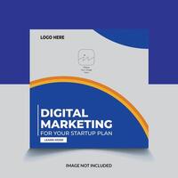 Digital marketing platform template for facebook cover and banner template vector