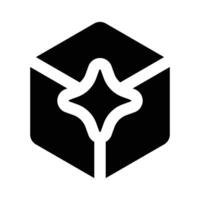Simple Ai 3D Generator glyph icon. The icon can be used for websites, print templates, presentation templates, illustrations, etc vector