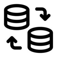 Simple Data Migration icon. The icon can be used for websites, print templates, presentation templates, illustrations, etc vector
