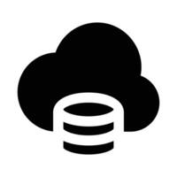 Simple Cloud Data glyph icon. The icon can be used for websites, print templates, presentation templates, illustrations, etc vector