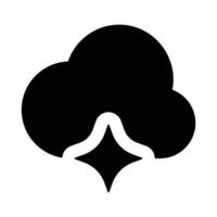 Simple Cloud Data glyph icon. The icon can be used for websites, print templates, presentation templates, illustrations, etc vector