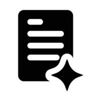 Simple Ai Text Generator glyph icon. The icon can be used for websites, print templates, presentation templates, illustrations, etc vector