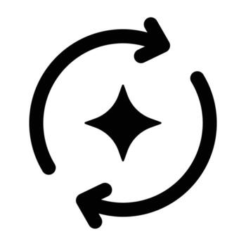 Simple Ai Regenerate glyph icon. The icon can be used for websites, print templates, presentation templates, illustrations, etc vector