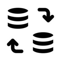 Simple Data Migration glyph icon. The icon can be used for websites, print templates, presentation templates, illustrations, etc vector