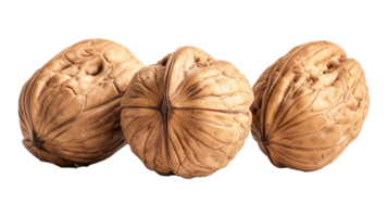 Three Walnuts On Transparent Background For Nut Advertising png