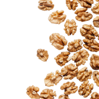 Top View of Walnuts on Transparent Background in HD png