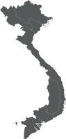 blank map of Vietnam with regions or territories and administrative divisions. Editable and clearly labeled layers. vector