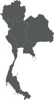 blank map of Thailand with regions or territories and administrative divisions. Editable and clearly labeled layers. vector