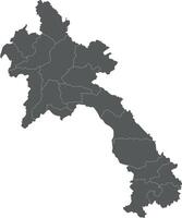 regional blank map of Laos with provinces or territories and administrative divisions. Editable and clearly labeled layers. vector