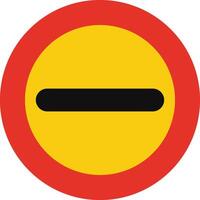 Rounded traffic signal in yellow and red, isolated on white background. Temporary prohibition of passing without stopping vector