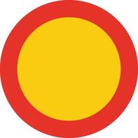 Rounded traffic signal in yellow and red, isolated on white background. Temporary circulation prohibited vector