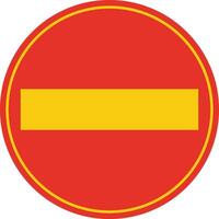 Rounded traffic signal in red and yellow, isolated on white background. Temporary entry prohibited vector