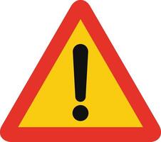 Triangular traffic signal in yellow and red, isolated on white background. Other temporary warnings vector