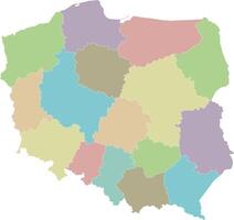 blank map of Poland with provinces and administrative divisions. Editable and clearly labeled layers. vector