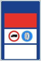 Rectangular traffic signal in blue and white, isolated on white background. Passability in mountain pass vector