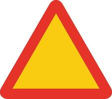 Triangular traffic signal in yellow and red, isolated on white background. Temporary warning signal vector