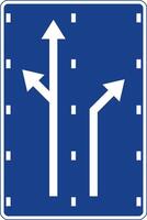 Rectangular traffic signal in blue and white, isolated on white background. Lanes signaling vector