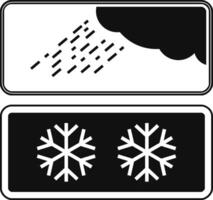 Rectangular complementary panels with snow and rain icons, isolated on white background. vector