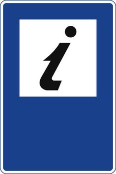 Rectangular traffic signal in blue and white, isolated on white background. Tourist information point vector