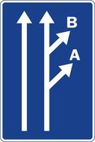 Rectangular traffic signal in blue and white, isolated on white background. Signaling of two very close exits vector