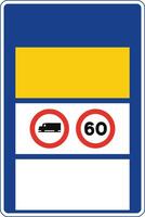 Rectangular traffic signal in blue and white, isolated on white background. Passability in mountain pass vector