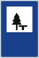 Rectangular traffic signal in blue and white, isolated on white background. Picnic area vector