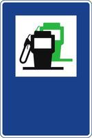 Rectangular traffic signal in blue and white, isolated on white background. Normal and eco fuel nozzle vector