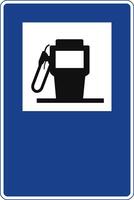 Rectangular traffic signal in blue and white, isolated on white background. Fuel nozzle vector