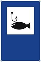 Rectangular traffic signal in blue and white, isolated on white background. Fishing preserve vector