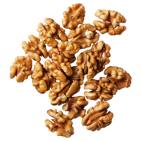 Top View of Crunchy Walnuts on Transparent Background png