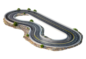 Winding Highway on Isolated Background with Start and End Points png