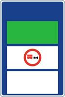 Rectangular traffic signal in blue and white, isolated on white background. Passability in mountain pass vector