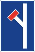 Rectangular traffic signal in blue and white, isolated on white background. Dead end road vector