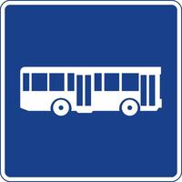 Square traffic signal in blue and white, isolated on white background. Lane reserved for buses vector