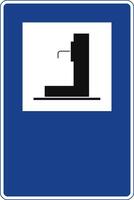Rectangular traffic signal in blue and white, isolated on white background. Water vector