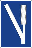 Rectangular traffic signal in blue and white, isolated on white background. Emergency braking zone vector