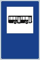 Rectangular traffic signal in blue and white, isolated on white background. Bus stop vector
