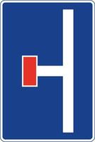 Rectangular traffic signal in blue and white, isolated on white background. Dead end road vector