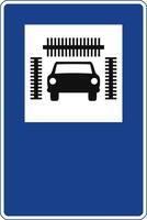 Rectangular traffic signal in blue and white, isolated on white background. Car wash vector