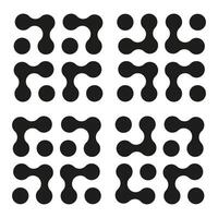 Connected dots. Circles simple organic pattern. Innovation abstract sign. Metaball icon. Point movement symbol. Connected blobs. Metaballs transition. Flat logo. vector