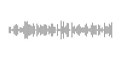 Equalizer symbol. Waveform pattern. Voice message template. Audio chat speech sound wave icon on white background. Element for mobile messenger, podcast online radio interface, music player, app. vector