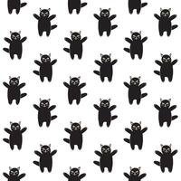 Seamless pattern of doodle cat vector
